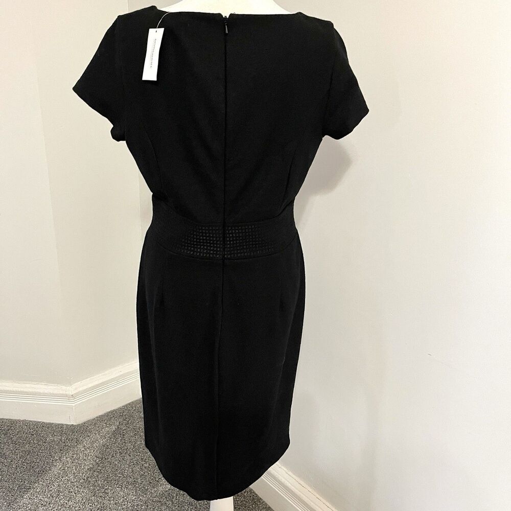 Banana Republic Little Black Wool Dress Sz 10 Embroidered Waist Lined NEW W Tags - Picture 4 of 14